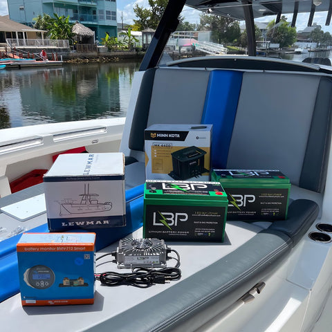 Lithium trolling motor batteries. Trolling motor batteries for boats. High-performance lithium battery from Lithium Battery Power – lightweight, fast-charging, and built for long cycle life.