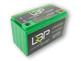 LBP 12V 108Ah BT High Performance Lithium Battery with green casing, black label, and visible branding — ideal for marine, camper, and solar deep cycle applications