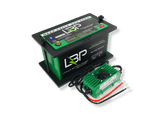 LBP 36V 60Ah Trolling Motor Lithium Battery Kit with 10Ah waterproof lithium charger and custom Group 31 waterproof tray, ideal for marine deep cycle applications