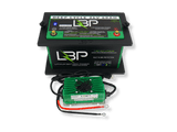 LBP 36V 60Ah Trolling Motor Lithium Battery Kit with 10Ah waterproof lithium charger and custom Group 31 waterproof tray, ideal for marine deep cycle applications