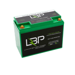 LBP 12V 50Ah Lithium Battery featuring durable green casing and compact form, designed for trolling motors, RVs, and solar applications – Lithium Battery Power, LLC.