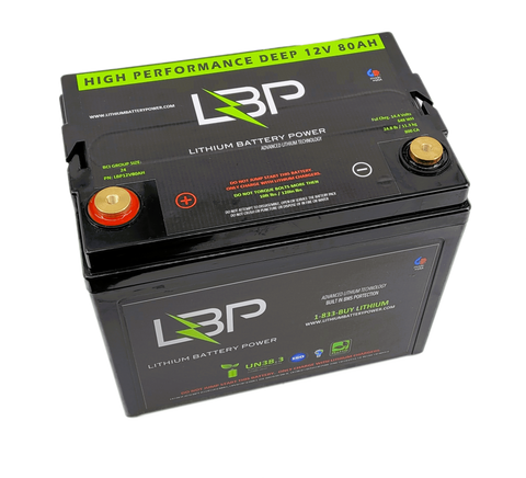 12V 80Ah High Performance Lithium Battery - Lithium Battery Power, LLC