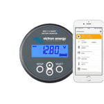 Victron BMV-712 Smart battery monitor with built-in Bluetooth from Lithium Battery Power, displaying voltage, current, state of charge, and time-to-go for 12V–48V battery systems